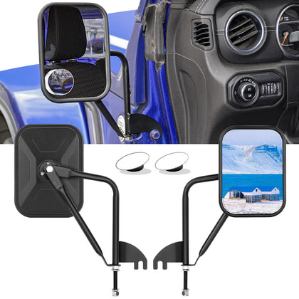 CALBEAU front view mirror assembly showing wider coverage and improved safety