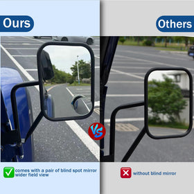 CALBEAU mirror installed on Jeep door demonstrating easy fit and quick install