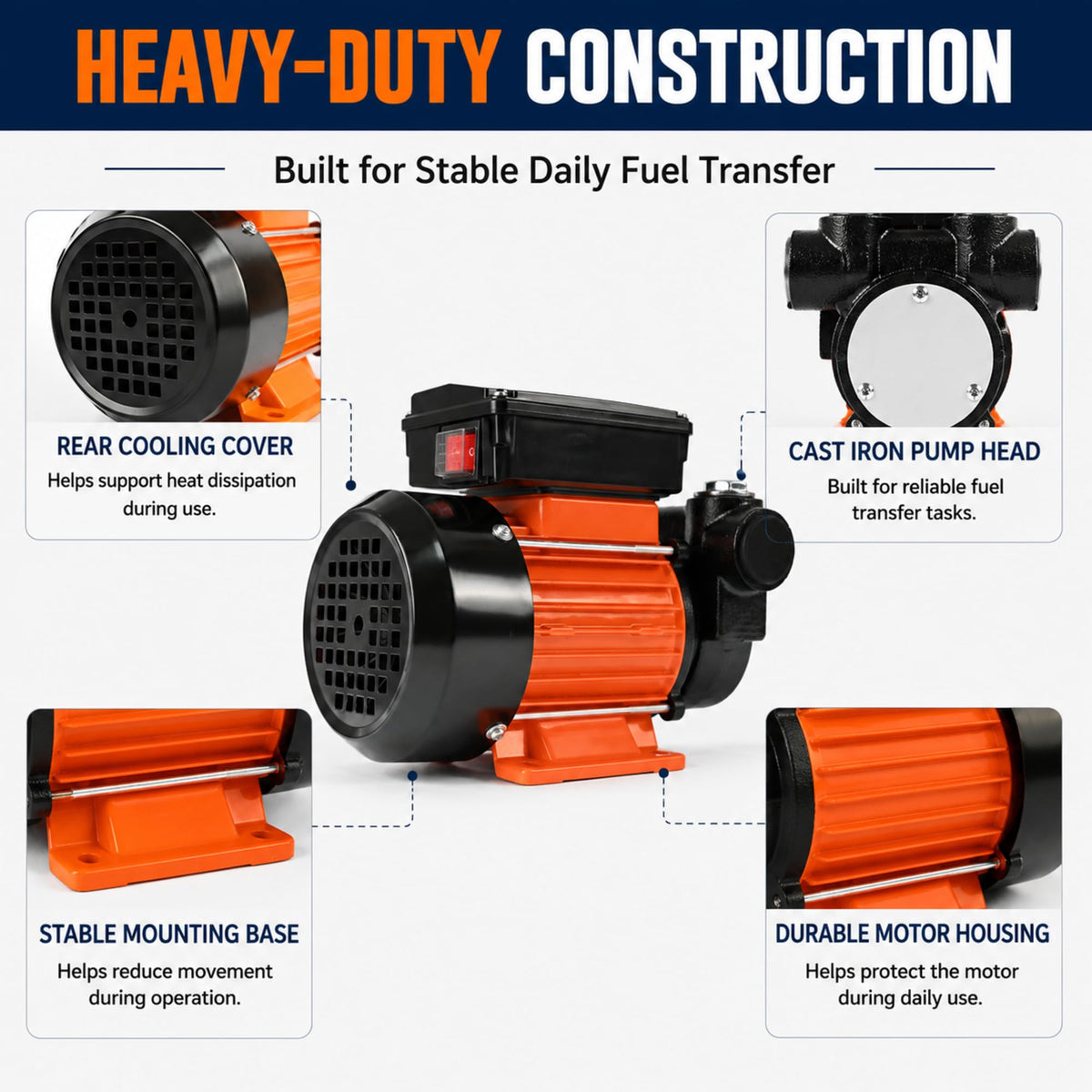 Included Calenon hose barb adapters and filter strainer displayed for easy setup and cleaner fuel transfer benefit