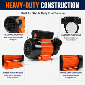 Included Calenon hose barb adapters and filter strainer displayed for easy setup and cleaner fuel transfer benefit
