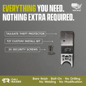 Cali Raised LED tamper-resistant screws and custom bit included for secure installation