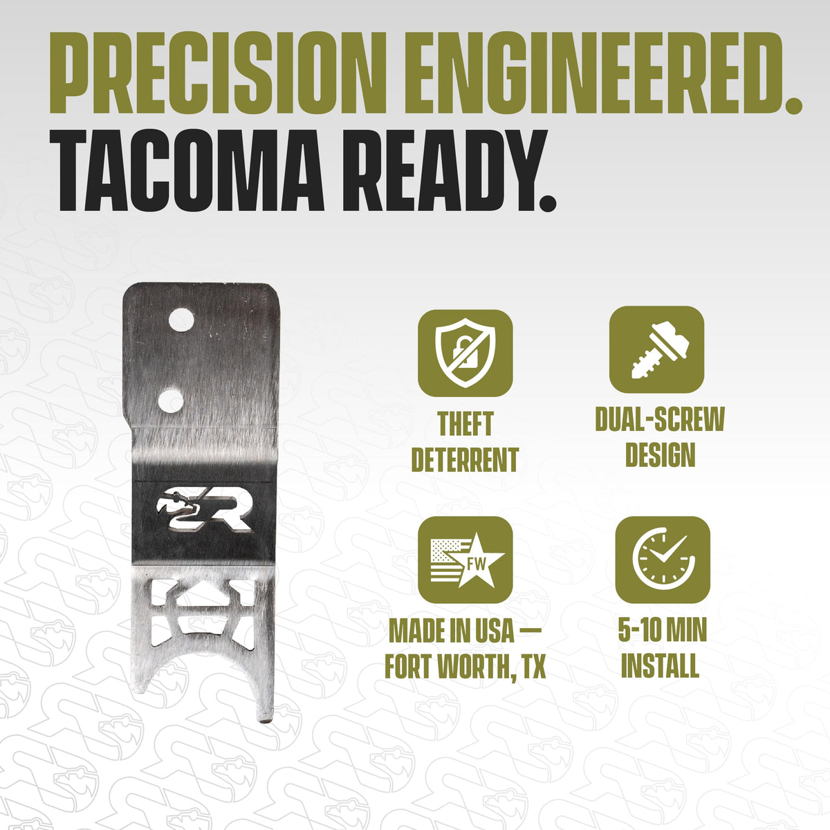 Cali Raised LED protector next to a ruler showing compact size and easy bolt-on benefit