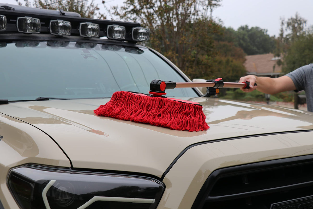California Car Cover Co. close-up of wax-treated cotton fibers lifting dust safely