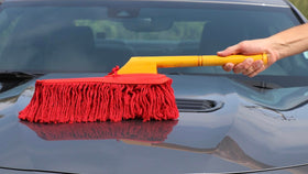 California Car Duster close-up of paraffin-baked cotton fibers lifting dust effectively