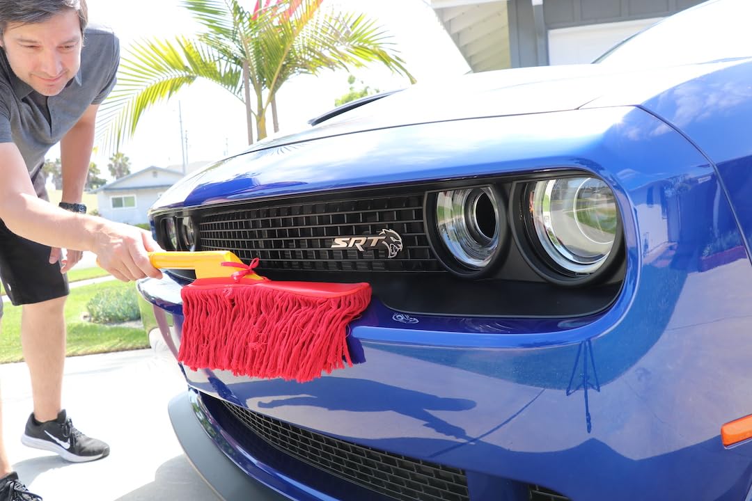 California Car Duster used atop an SUV roof to remove dust without scratching finish