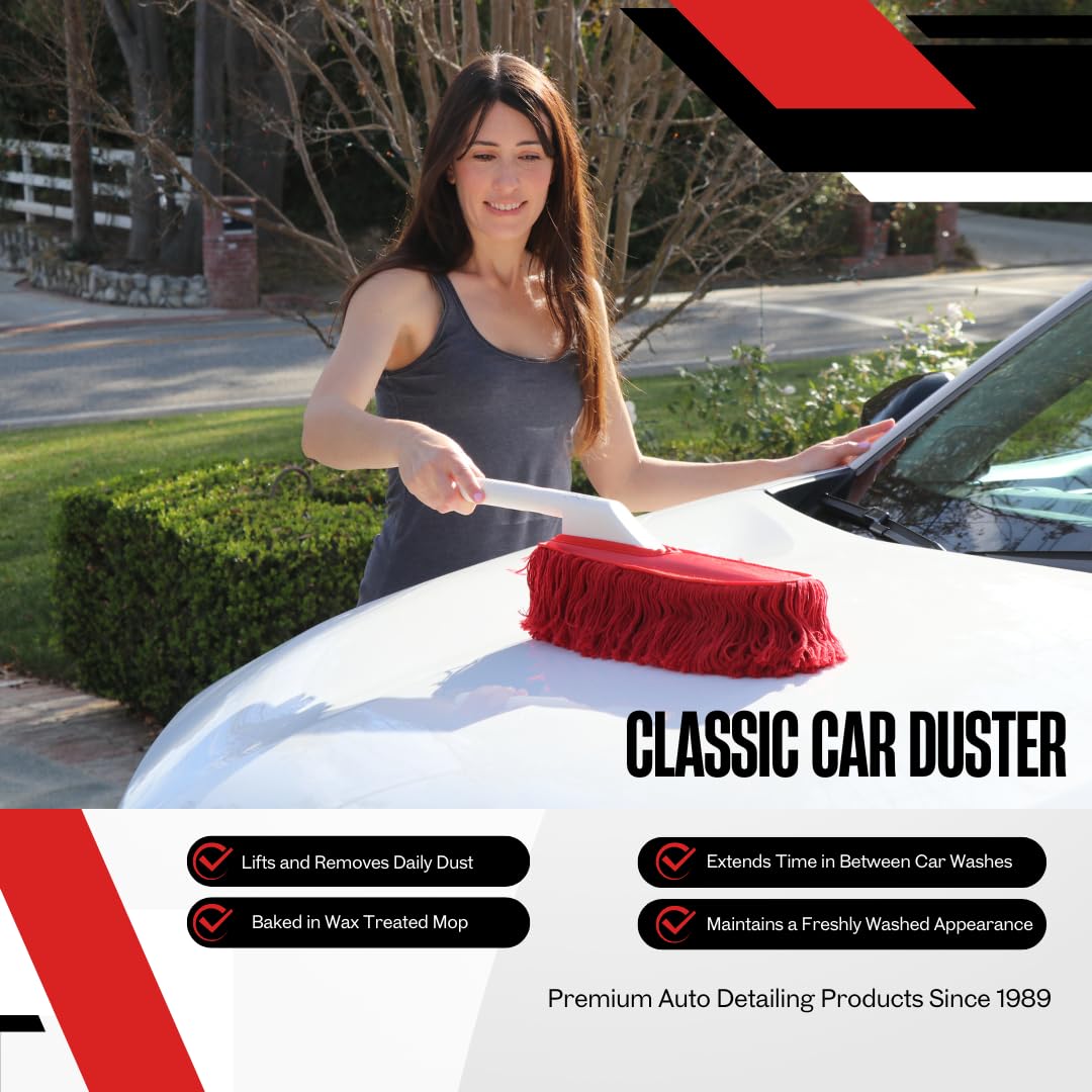 California Car Duster removing dust from SUV roofline, maintains just-washed appearance