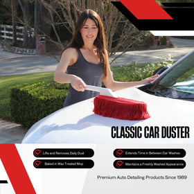 California Car Duster removing dust from SUV roofline, maintains just-washed appearance