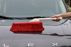 California Car Duster plastic handle detail, shows ergonomic grip for easy use