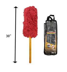 California Car Duster beside measuring tape demonstrating 30-inch overall length benefit