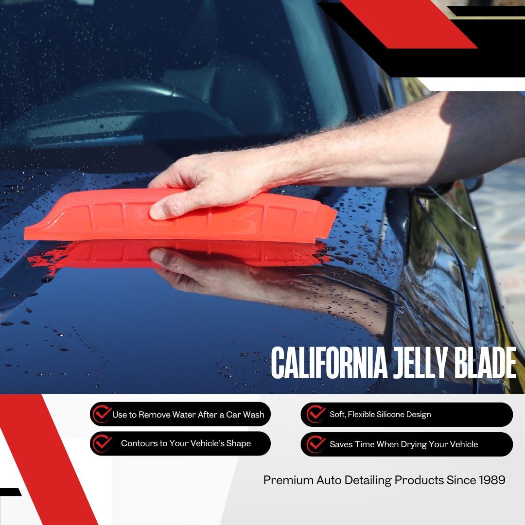 California Car Duster extender end sliding into panel gap for drying narrow spaces effectively