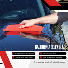 California Car Duster extender end sliding into panel gap for drying narrow spaces effectively