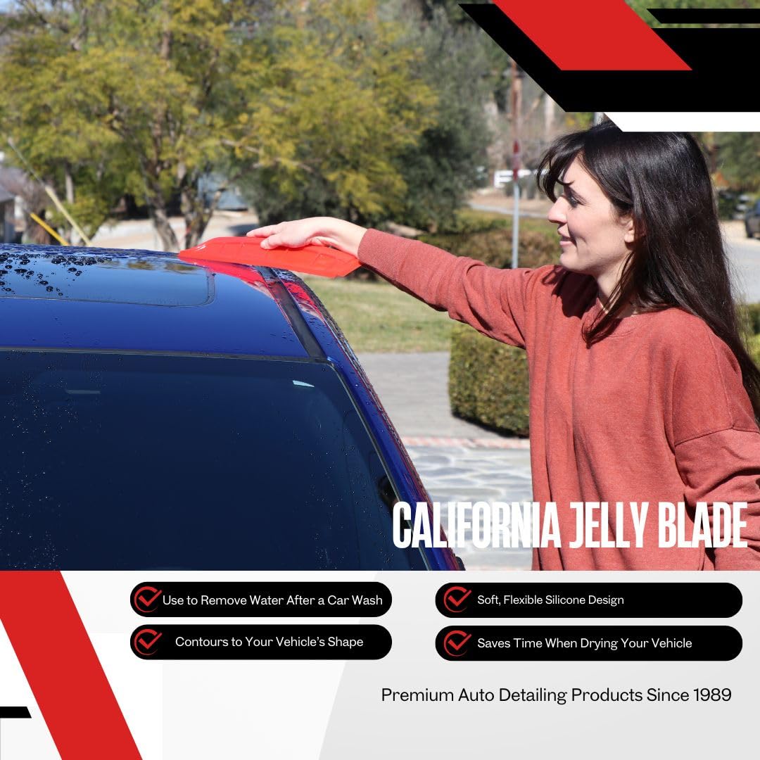 California Car Duster in use on hood clearing standing water quickly to reduce drying time