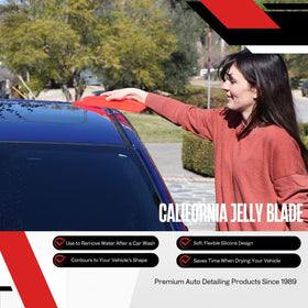 California Car Duster in use on hood clearing standing water quickly to reduce drying time