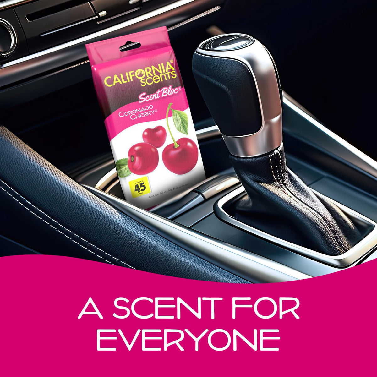 California Scents placed in truck cabin illustrating consistent fragrance coverage benefit