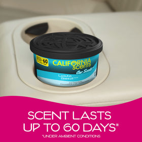 California Scents can placed in cup holder demonstrating discreet in-car use