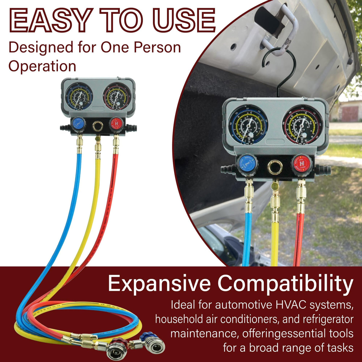 CALPOSE detailed view of hose connection and leak-proof rubber ring for secure seal