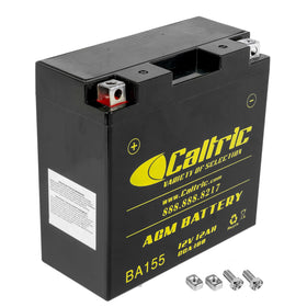 Caltric front view showing battery fit and reliable starting for Yamaha V-Star