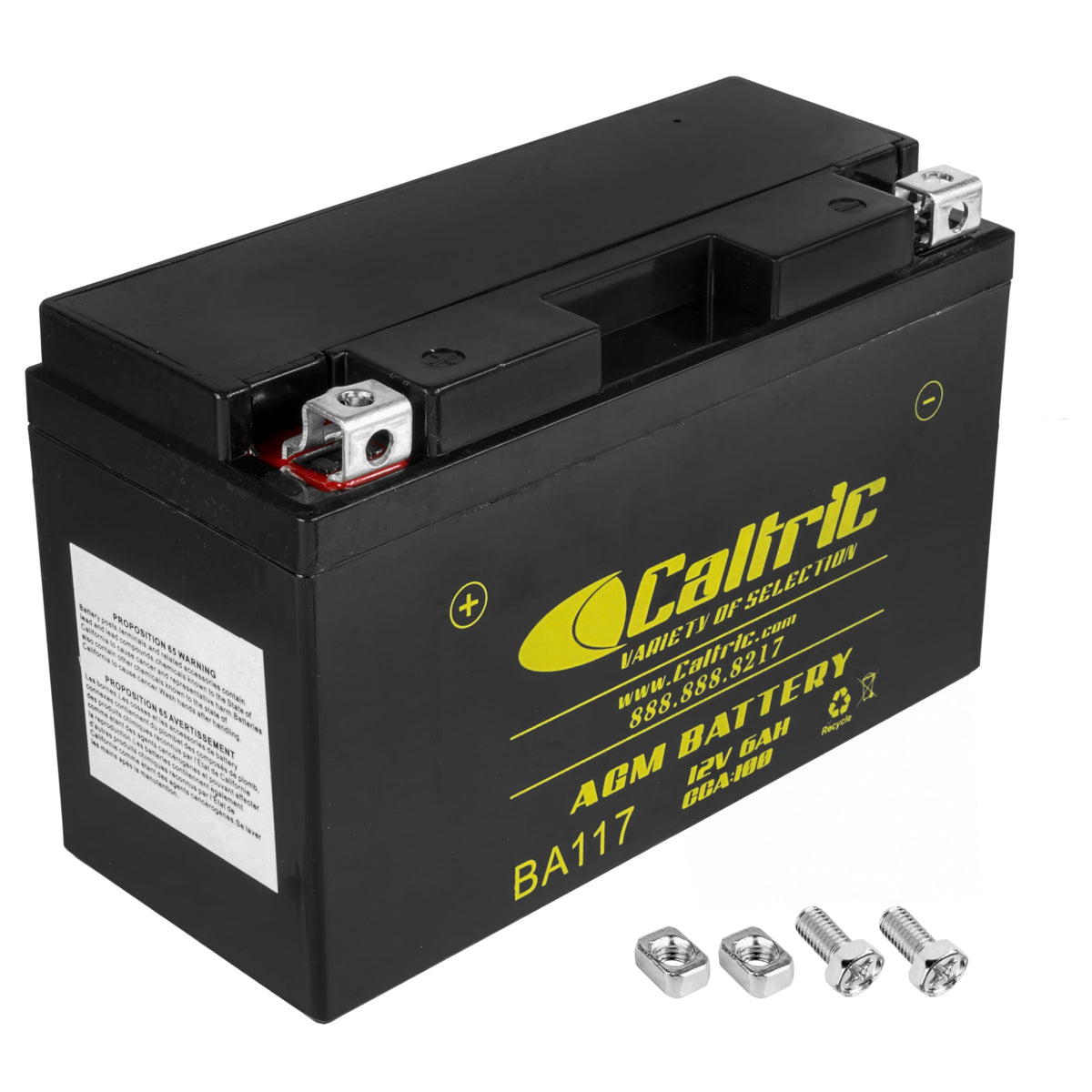 Caltric front view showing battery shape and instant-fit benefit