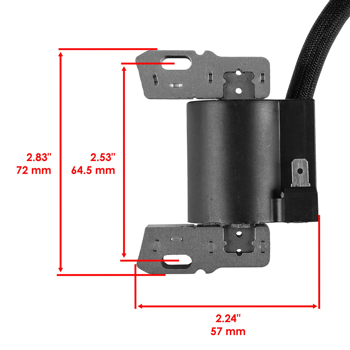 Caltric ignition coil electrical connector close-up showing pin layout for easy compatibility check