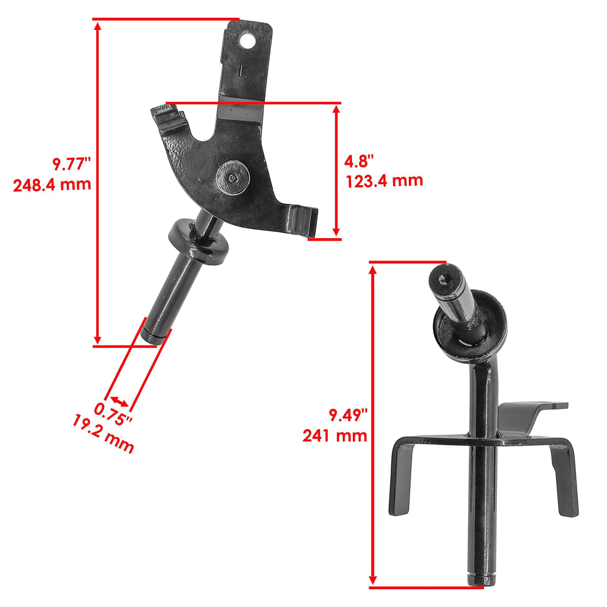 Caltric right spindle front view highlighting fitment for Husqvarna tractors