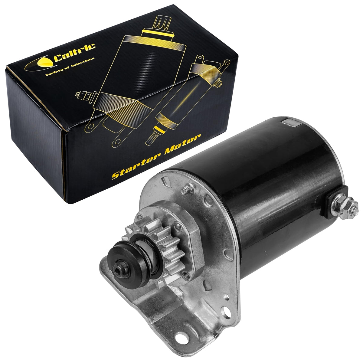 Caltric starter front view showing housing and bolt locations for easy identification and fit