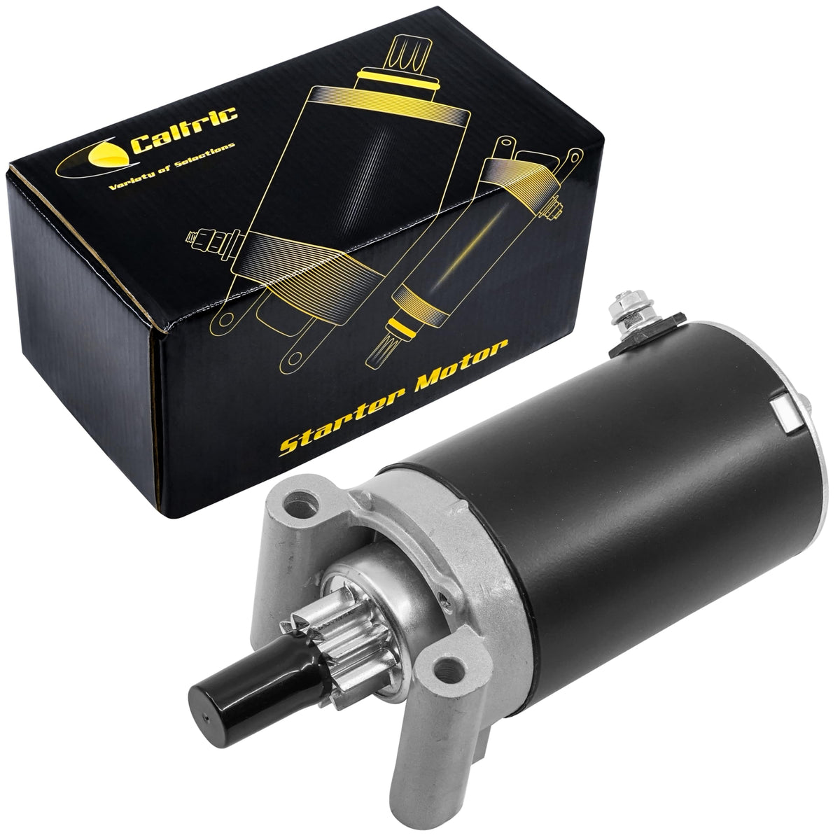 Caltric starter front view showing compact design and improved fit