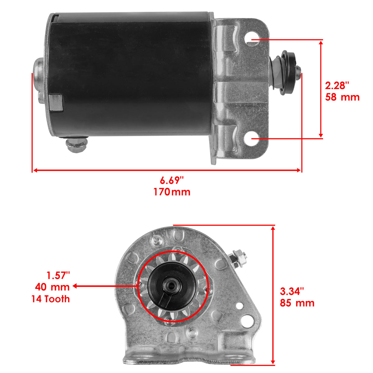 Caltric starter 14-tooth steel gear closeup demonstrating improved durability and engagement
