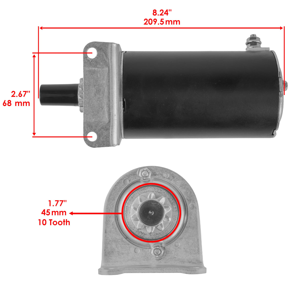 Caltric close-up of mounting flange showing bolt holes and secure fit benefit