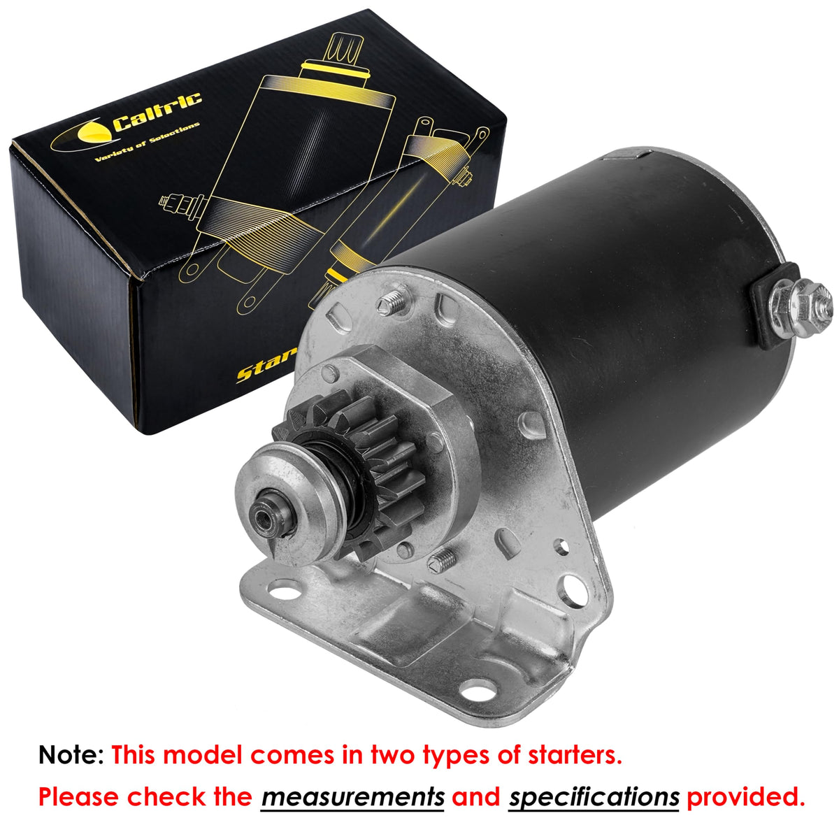 Caltric starter mounting pattern showing bolt locations for correct fit
