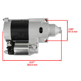 Caltric starter side profile highlighting size and mounting alignment benefit