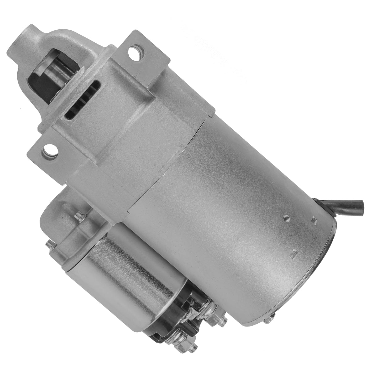 Caltric starter next to ruler showing length and mounting dimensions