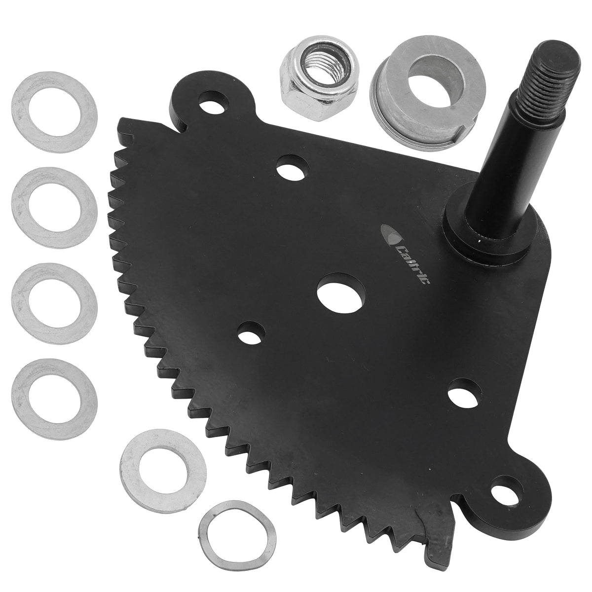 Caltric steering gear front view showing mounting flanges and reliable fit