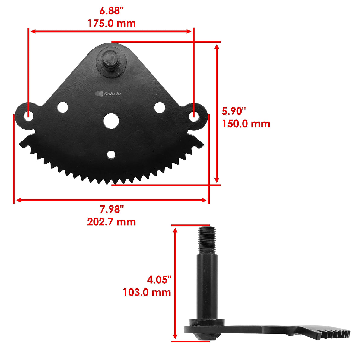 Caltric steering gear side profile detailing robust housing and durability
