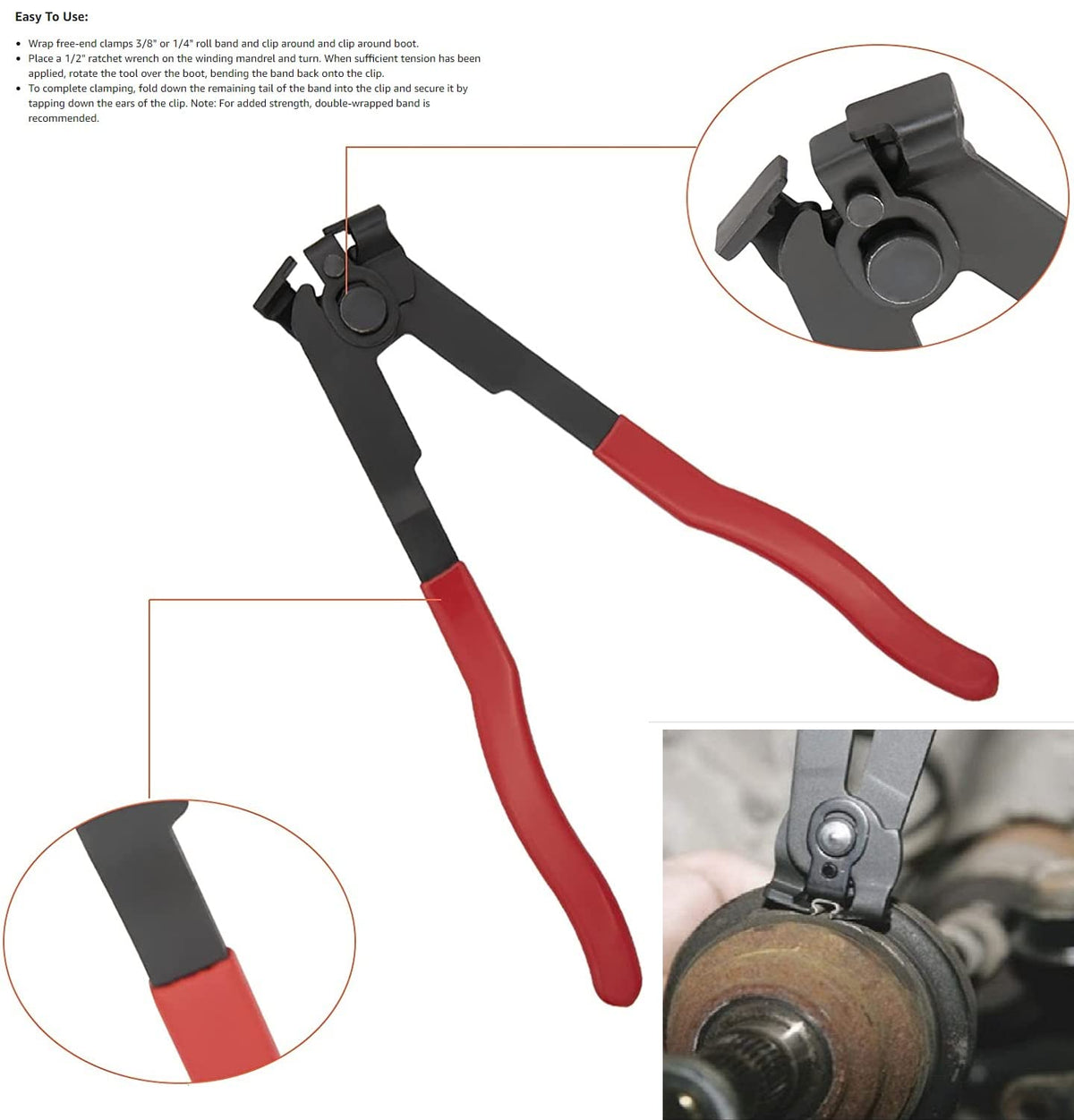 CALU LUKY close-up of hardened plier jaws highlighting durable crimping action
