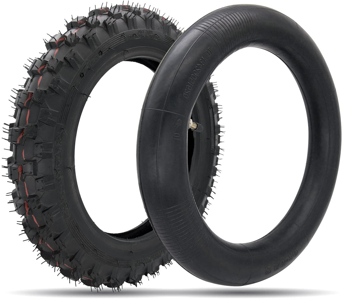 CALU LUKY front-profile tire showing knobby tread for reliable traction