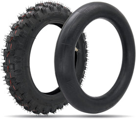 CALU LUKY front-profile tire showing knobby tread for reliable traction