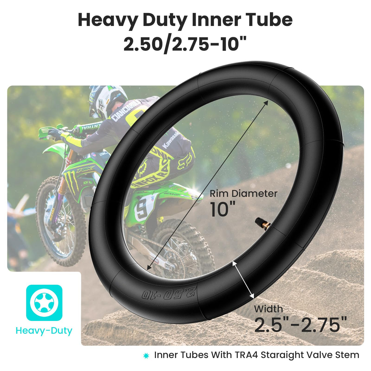 CALU LUKY tire mounted on a 10-inch rim, illustrating proper bead seat and safe compatibility
