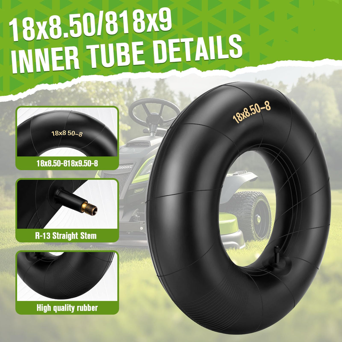 CALU LUKY TR-13 straight valve stem detail, easy inflation and pump compatibility