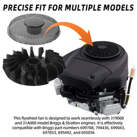 Calvana flywheel fan hub closeup showing bore and keyway for precise fit benefit easy installation
