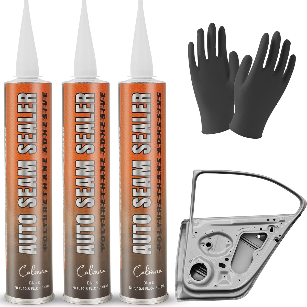 Calvana front packaging showing three cartridges and included accessories for fast repairs