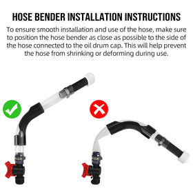 Calvana hose in use refueling a motorcycle demonstrating easier, splash-free filling