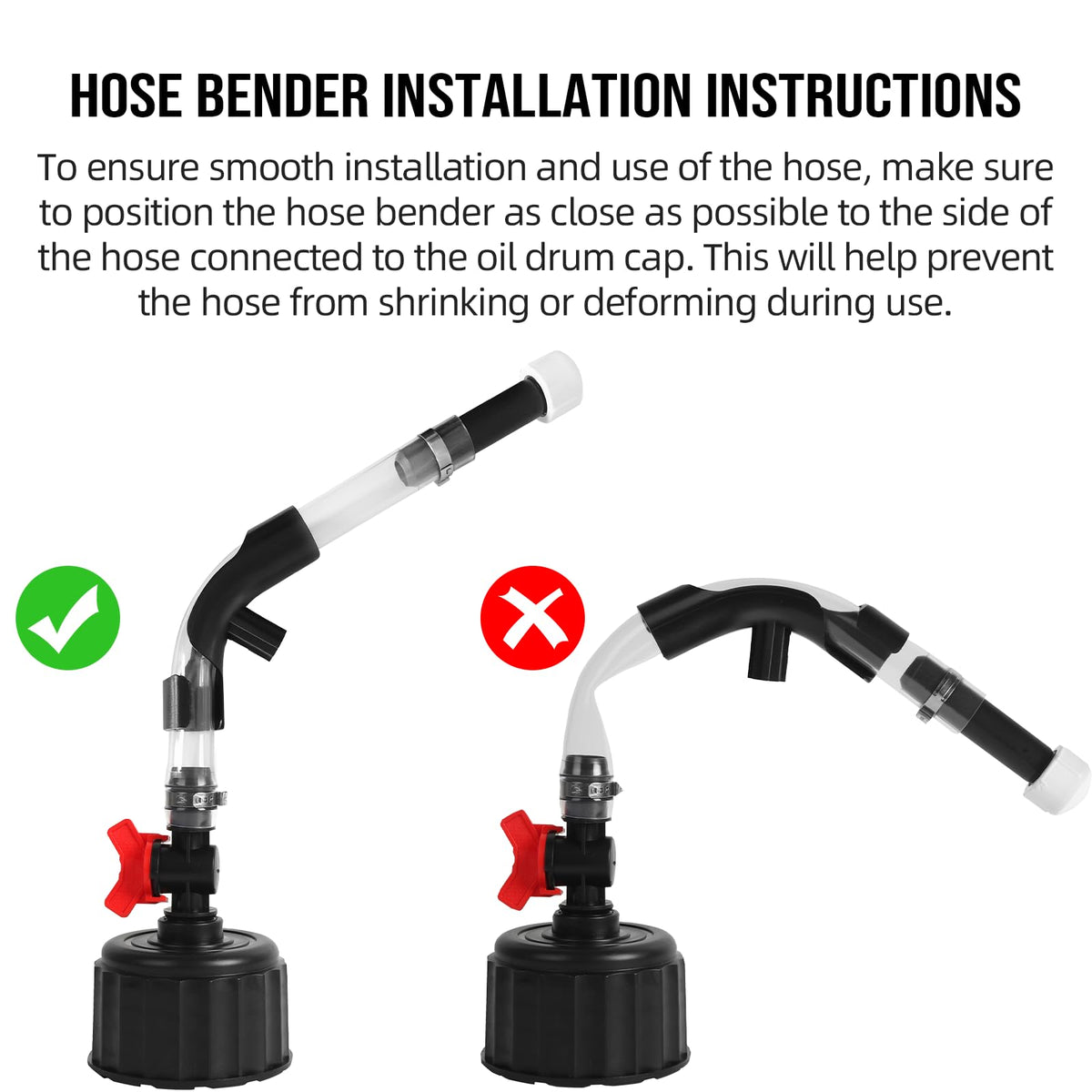 Calvana hose in use pouring into motorcycle tank for spill-free, visible transfer