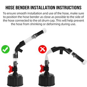 Calvana hose in use pouring into motorcycle tank for spill-free, visible transfer