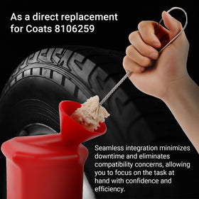 Calvana kit installed on a Coats center post changer showing quick compatibility