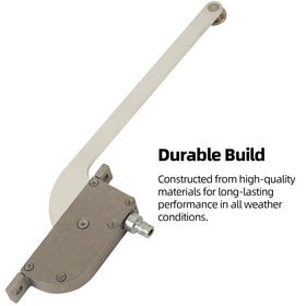 Calvana operator beside ruler demonstrating precise 6-inch arm length for correct travel