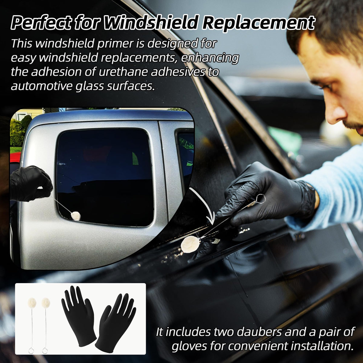 Calvana applicator sticks and gloves staged for safe primer application