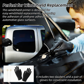 Calvana applicator sticks and gloves staged for safe primer application
