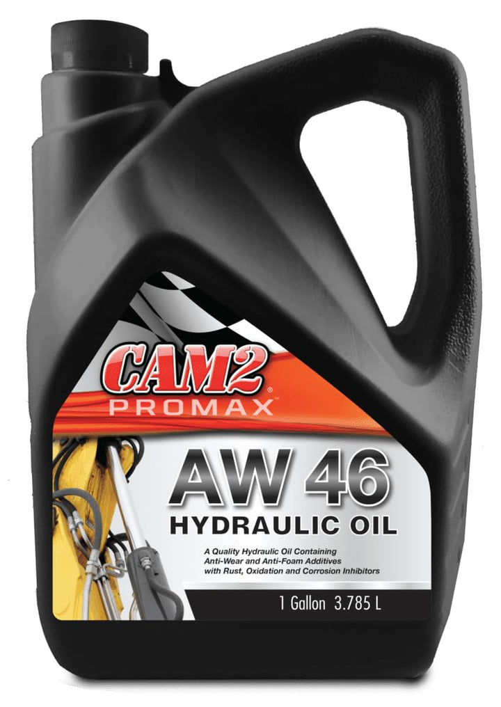 CAM2 Promax AW 46 front packaging showing 1 gallon jug and branding, clear identification benefit