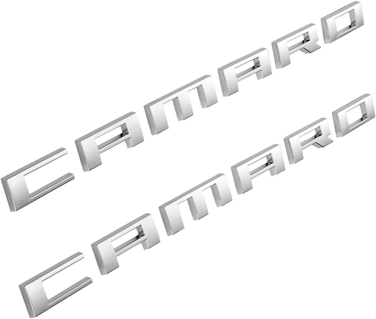 Generic Camaro emblem installed on vehicle side demonstrating upgraded appearance