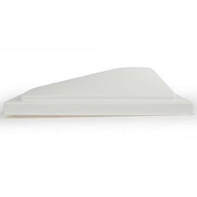 Camco replacement vent lid front view showing clean white finish and mounting points for easy swap